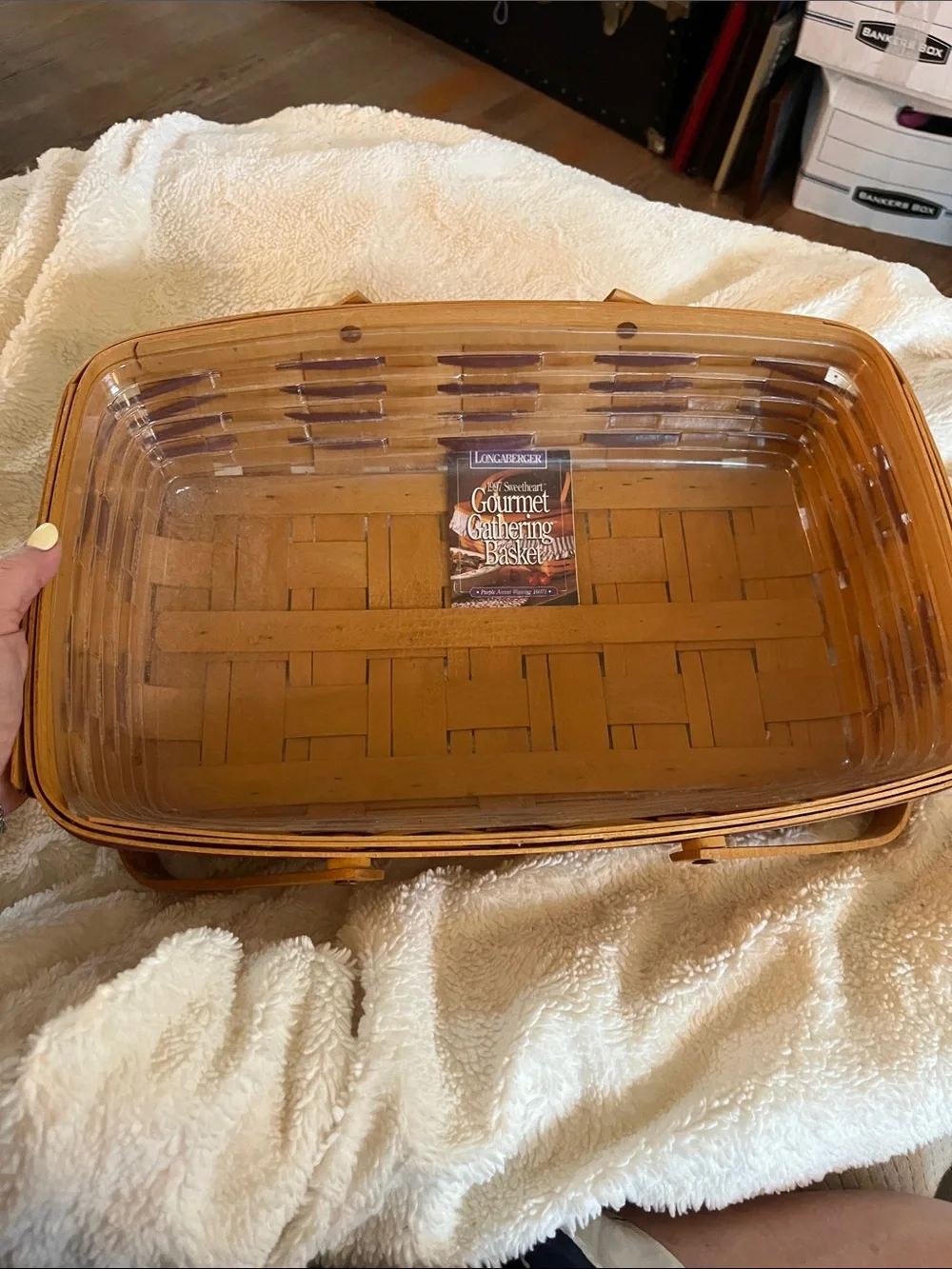 Longaberger Warm Brown Rectangular Woven Serving Basket